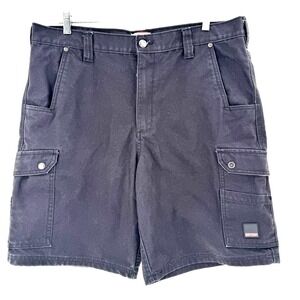 Craftsman Canvas Cargo Shorts Men's 38 Black Workwear Utility Pockets 10" Inseam